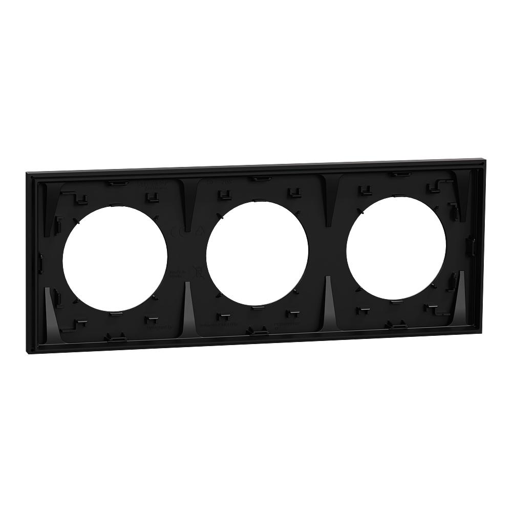 Odace plaque 3 postes noir